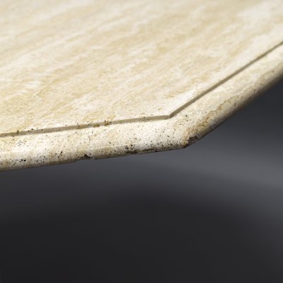 Italian Travertine Marble Dining Table, 1970s-TE-576560