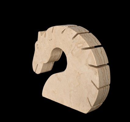 Italian Travertine Marble Horse Sculpture from Fratelli Mannelli, Italy, 1970s-JDR-1274882