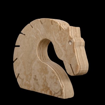 Italian Travertine Marble Horse Sculpture from Fratelli Mannelli, Italy, 1970s-JDR-1274882