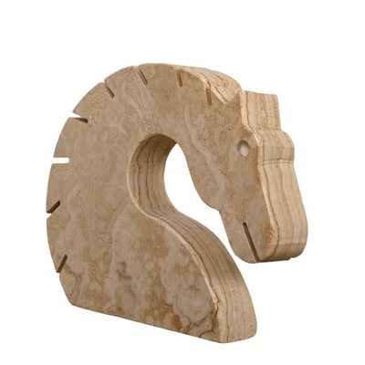 Italian Travertine Marble Horse Sculpture from Fratelli Mannelli, Italy, 1970s-JDR-1274882