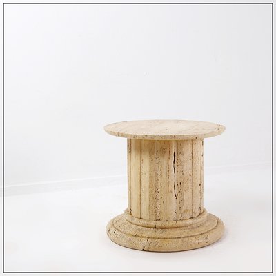 Italian Travertine Side Table, 1980s-NYF-2019088