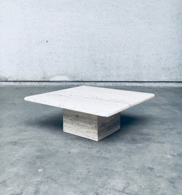 Italian Travertine Square Coffee Table, 1970s-RQV-1791438