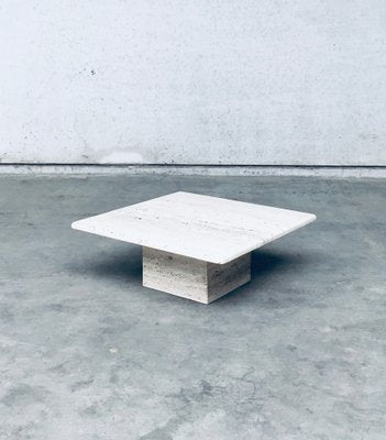 Italian Travertine Square Coffee Table, 1970s-RQV-1791438