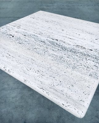 Italian Travertine Square Coffee Table, 1970s-RQV-1791438