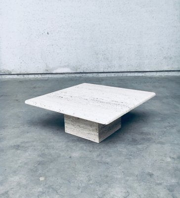 Italian Travertine Square Coffee Table, 1970s-RQV-1791438