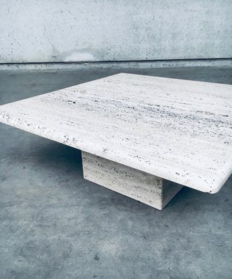 Italian Travertine Square Coffee Table, 1970s-RQV-1791438