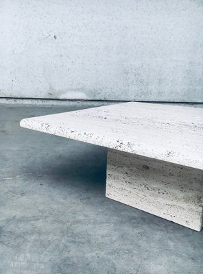 Italian Travertine Square Coffee Table, 1970s-RQV-1791438