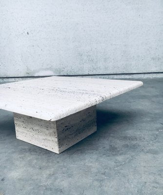 Italian Travertine Square Coffee Table, 1970s-RQV-1791438