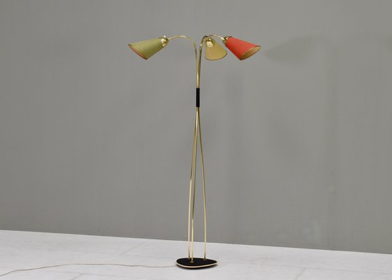 Italian Triennale Floor Lamp in Brass from Arredoluce, 1950-TE-1388024