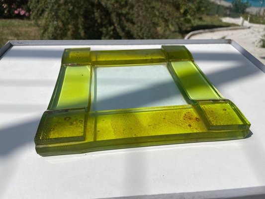 Italian Trivet in Green Glass by Poliarte, 1960s-UR-1326510