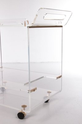 Italian Trolley in Acrylic Glass with Brass, 1980-EZZ-1351807