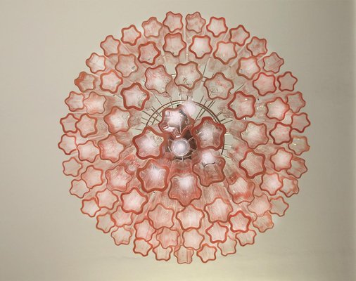 Italian Tronchi Chandelier in Pink Murano Glass, 1990s-OVO-1235221