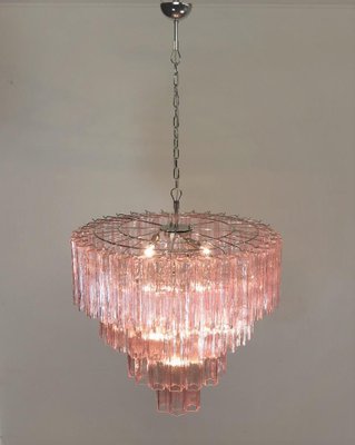 Italian Tronchi Chandelier in Pink Murano Glass, 1990s-OVO-1235221