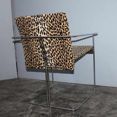 Italian Tubular Chair with Leopard Pattern from Saporiti Italia, 1960s-HZ-684253