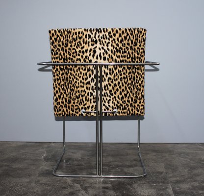 Italian Tubular Chair with Leopard Pattern from Saporiti Italia, 1960s-HZ-684253