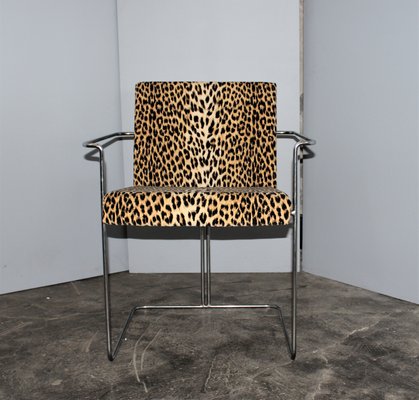 Italian Tubular Chair with Leopard Pattern from Saporiti Italia, 1960s-HZ-684253