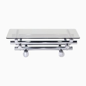 Italian Tubular Chrome and Smoked Glass Coffee Table, 1970s-DUG-1814629