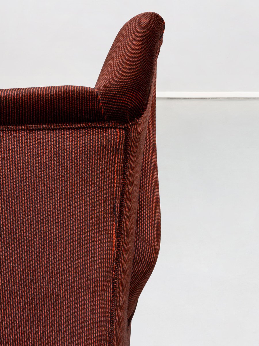 Italian Two-Seat Sofa in Red Corduroy Velvet by Grand Hotel Duomo Milano, 1950