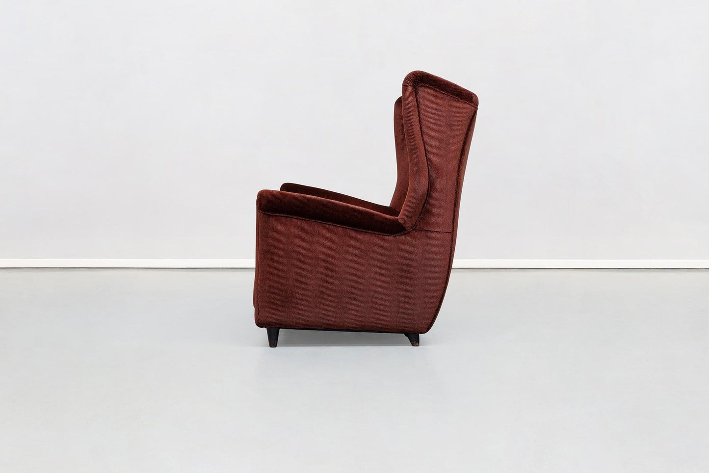 Italian Two-Seat Sofa in Red Corduroy Velvet by Grand Hotel Duomo Milano, 1950