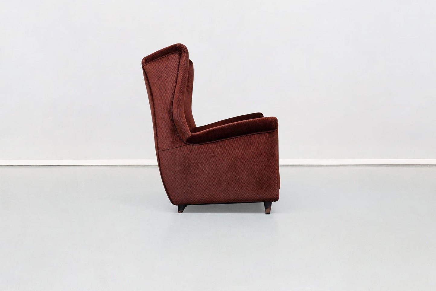 Italian Two-Seat Sofa in Red Corduroy Velvet by Grand Hotel Duomo Milano, 1950-GDD-1096879