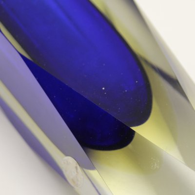 Italian Two-Tone Blue & Yellow Sommerso Murano Glass Vase, 1960s or 1970s-SY-1264269