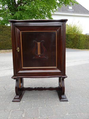 Italian Two-Tone Mahogany Lyre Cabinet in the Style of Borsani-AWL-1289969