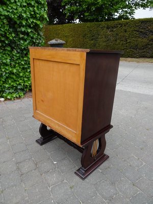 Italian Two-Tone Mahogany Lyre Cabinet in the Style of Borsani-AWL-1289969