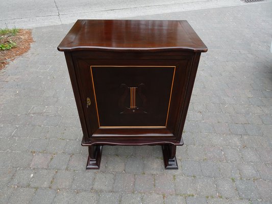 Italian Two-Tone Mahogany Lyre Cabinet in the Style of Borsani-AWL-1289969