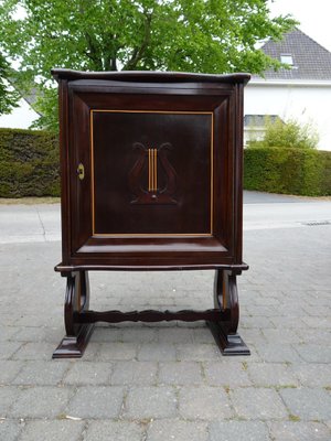 Italian Two-Tone Mahogany Lyre Cabinet in the Style of Borsani-AWL-1289969