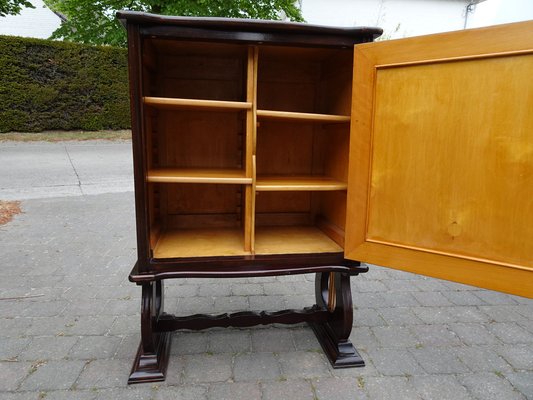 Italian Two-Tone Mahogany Lyre Cabinet in the Style of Borsani-AWL-1289969