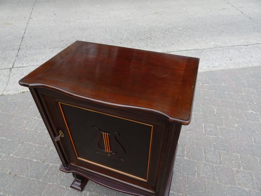 Italian Two-Tone Mahogany Lyre Cabinet in the Style of Borsani-AWL-1289969