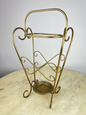 Italian Umbrella Stand in Brass, 1950s-YST-1780340