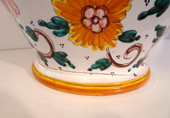 Italian Vase Majolica Ceramic from Proffessor Alfredo Santarelli, Perugia, Italy, 1950s-AWL-1702875