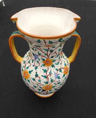 Italian Vase Majolica Ceramic from Proffessor Alfredo Santarelli, Perugia, Italy, 1950s-AWL-1702875