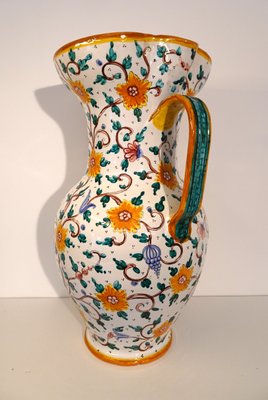 Italian Vase Majolica Ceramic from Proffessor Alfredo Santarelli, Perugia, Italy, 1950s-AWL-1702875