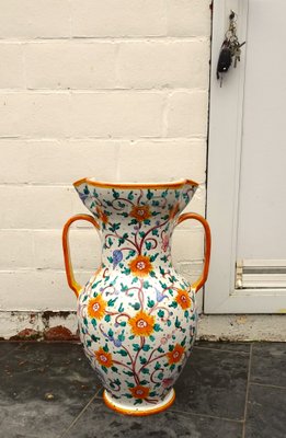 Italian Vase Majolica Ceramic from Proffessor Alfredo Santarelli, Perugia, Italy, 1950s-AWL-1702875