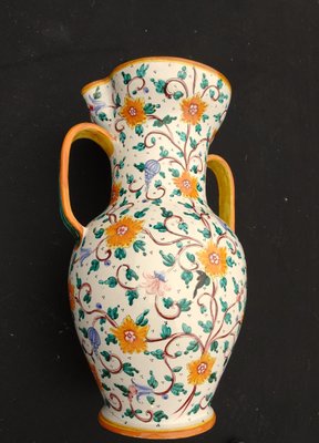 Italian Vase Majolica Ceramic from Proffessor Alfredo Santarelli, Perugia, Italy, 1950s-AWL-1702875