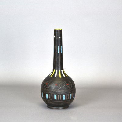 Italian Vase with Hand-Painted and Engraved Decoration, 1960s-AOU-1763067