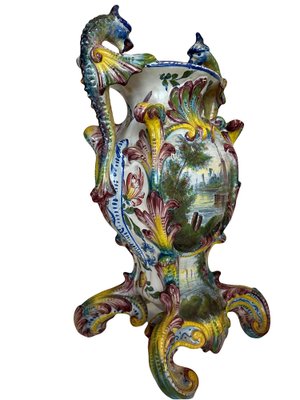 Italian Vases in Majolique, Set of 2-EUT-1807975