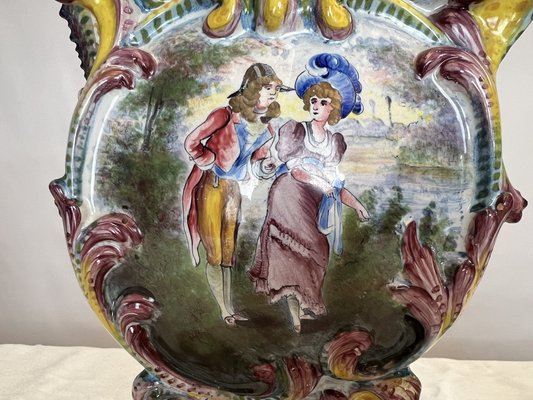 Italian Vases in Majolique, Set of 2-EUT-1807975