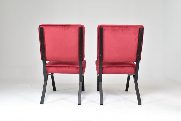 Italian Velvet Chairs, 1950s, Set of 2-GXL-1757295