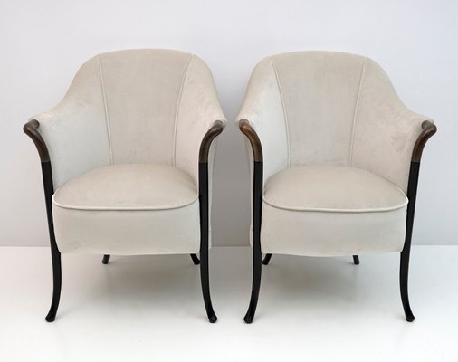 Italian Velvet Projects Armchairs from Giorgetti, 1980s, Set of 2-FER-1346027