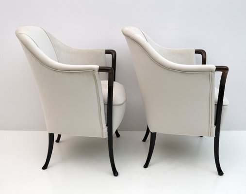 Italian Velvet Projects Armchairs from Giorgetti, 1980s, Set of 2-FER-1346027