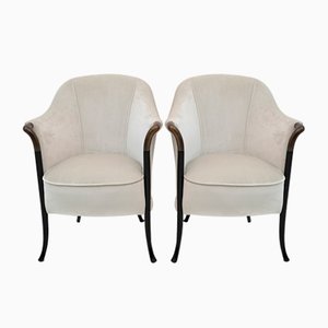 Italian Velvet Projects Armchairs from Giorgetti, 1980s, Set of 2-FER-1346027