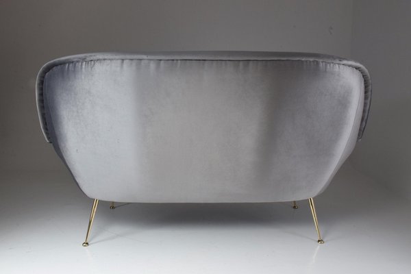 Italian Velvet Sofa from ISA Bergamo, 1950s-GXL-590590