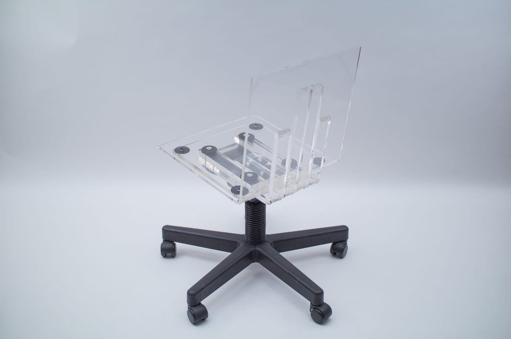 Italian Very Acrylic Glass Desk Chair, 1990s