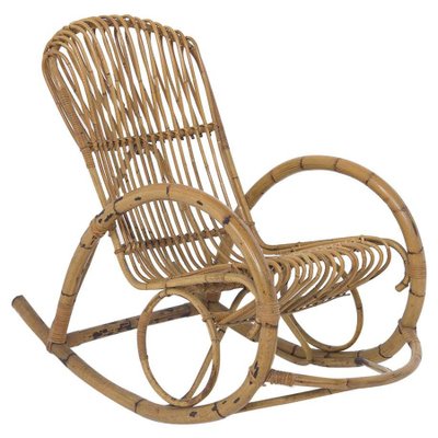 Italian Vintage Bamboo Rocking Chair 1950s-RCE-1099581