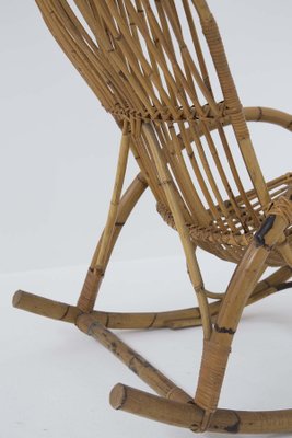 Italian Vintage Bamboo Rocking Chair 1950s-RCE-1099581