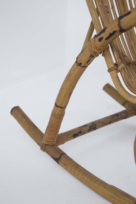 Italian Vintage Bamboo Rocking Chair 1950s-RCE-1099581