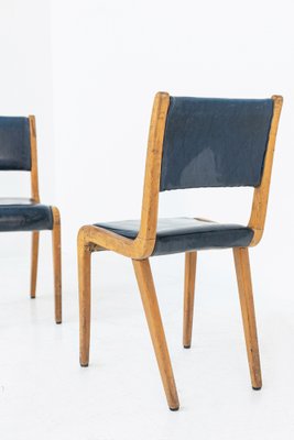 Italian Vintage Blue Fabric Desk Chairs, 1950s, Set of 2-RCE-1397404